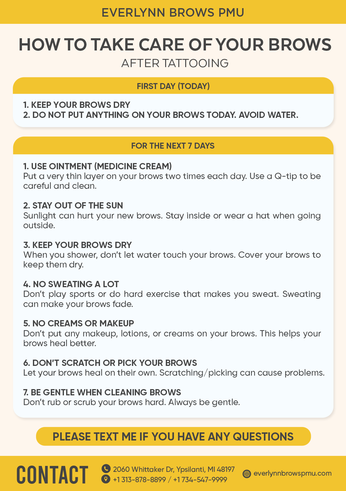 How to Take Care of Your Brows After Tattooing - Complete aftercare instructions for the first day and next 7 days